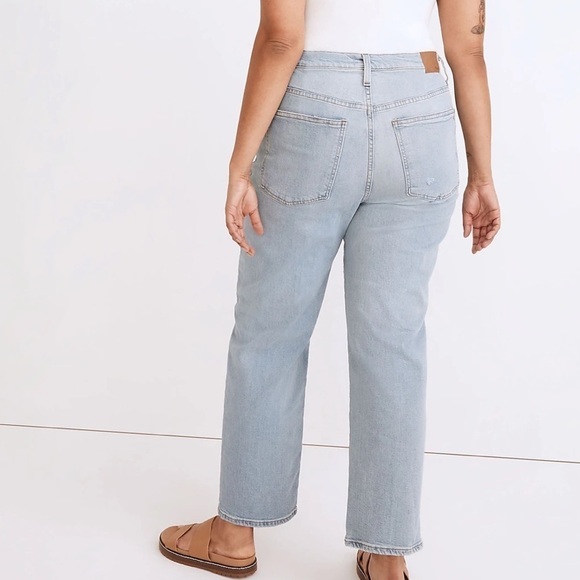 Madewell perfect vintage straight jeans knee rip Danby wash - Picture 3 of 8